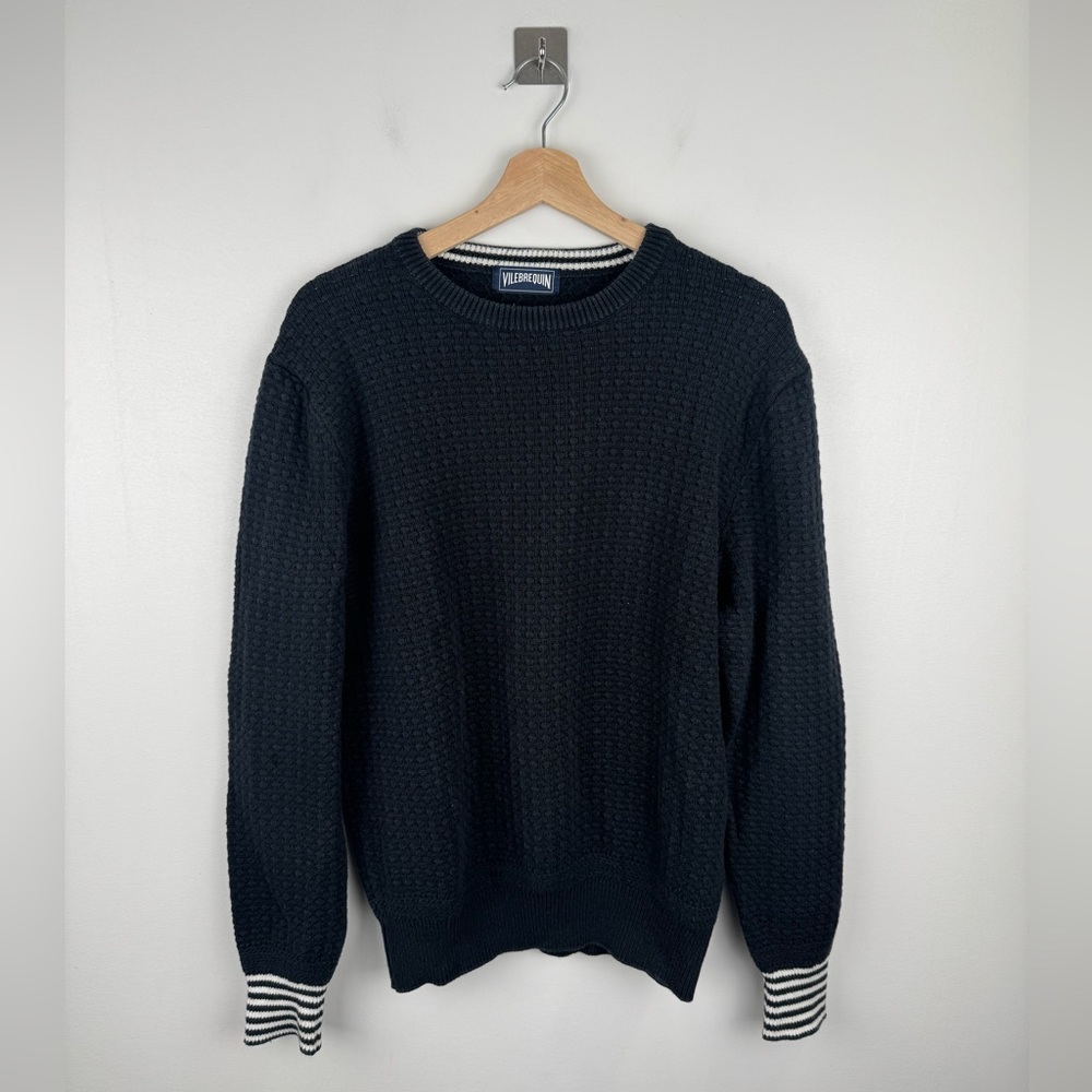 Vilebrequin Men Navy‎ Blue Textured Sweater Size XL